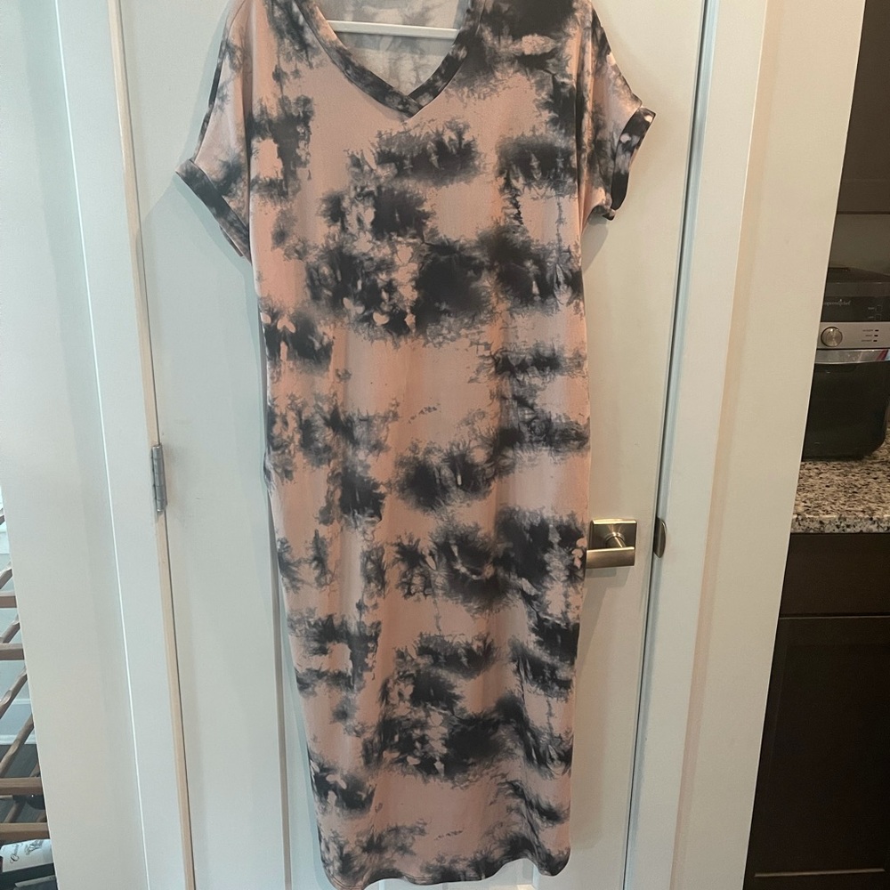 Tye-dye Maxi Shirt Dress